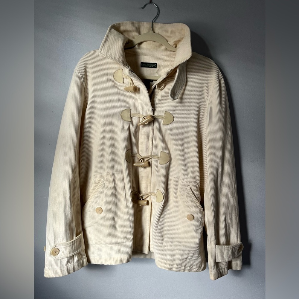 Ralph Lauren Ivory Corduroy Toggle Jacket